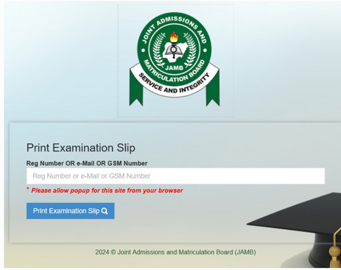 Your JAMB slips are now available